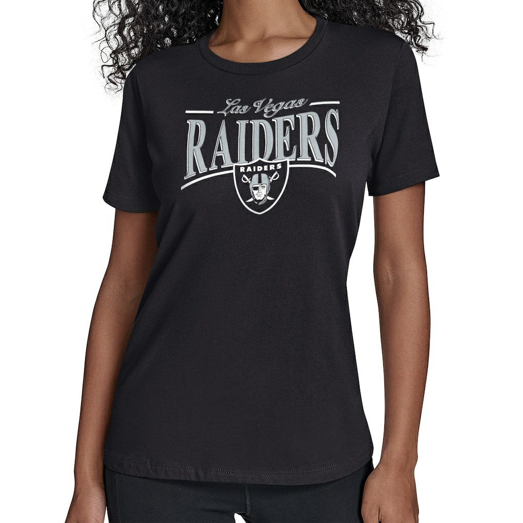 Las Vegas Raiders Starter Women's Arch Stripe T-Shirt Black - NFL