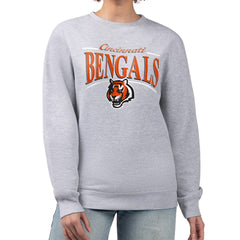 Cincinnati Bengals Starter Women's Arch Stripe Fleece Pullover Sweatshirt Gray - NFL