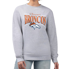 Denver Broncos Starter Women's Arch Stripe Fleece Pullover Sweatshirt Gray - NFL