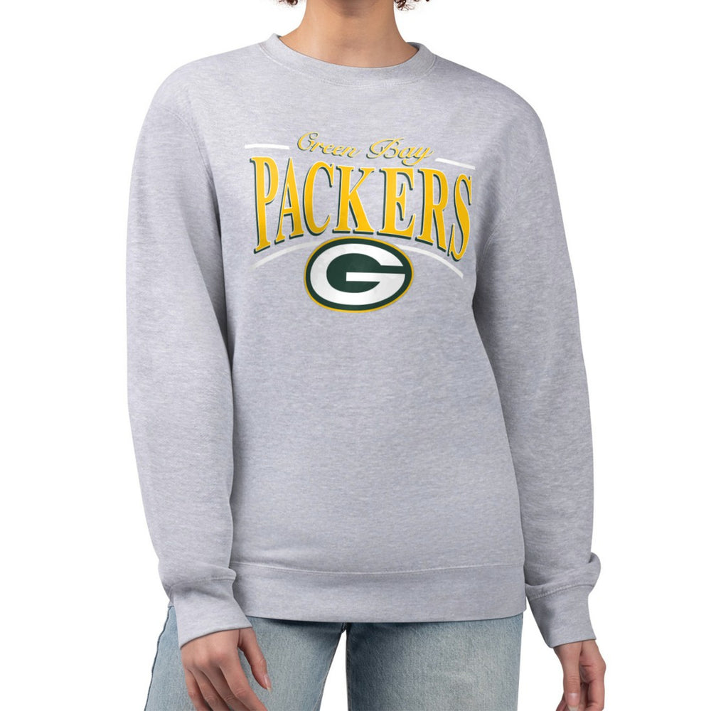 Green Bay Packers Starter Women's Arch Stripe Fleece Pullover Sweatshirt Gray - NFL