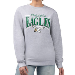 Philadelphia Eagles Starter Women's Throwback Arch Stripe Fleece Pullover Sweatshirt Gray - NFL