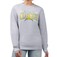 Los Angeles Chargers Starter Women's Arch Stripe Fleece Pullover Sweatshirt Gray - NFL