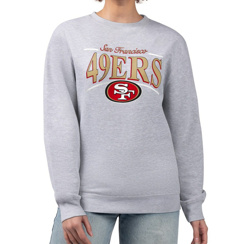 San Francisco 49ers Starter Women's Arch Stripe Fleece Pullover Sweatshirt Gray - NFL