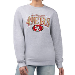 San Francisco 49ers Starter Women's Arch Stripe Fleece Pullover Sweatshirt Gray - NFL