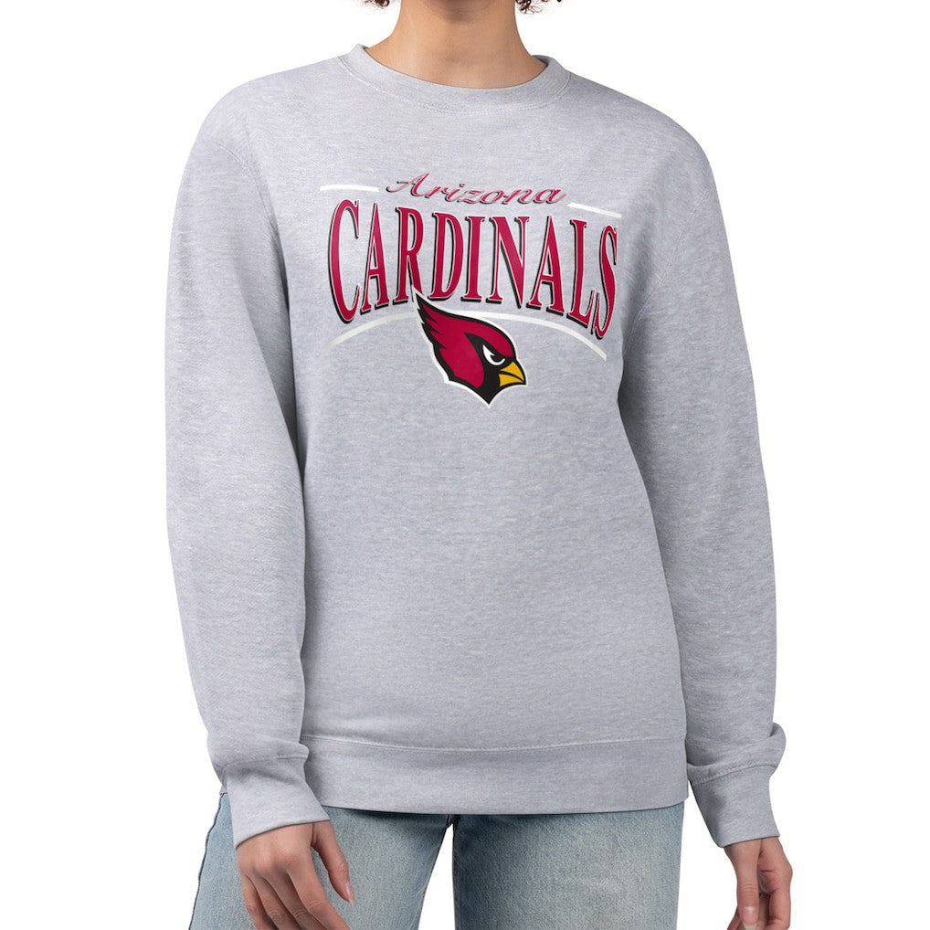Arizona Cardinals Starter Women's Arch Stripe Fleece Pullover Sweatshirt Gray - NFL