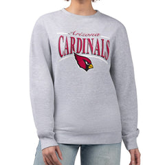Arizona Cardinals Starter Women's Arch Stripe Fleece Pullover Sweatshirt Gray - NFL