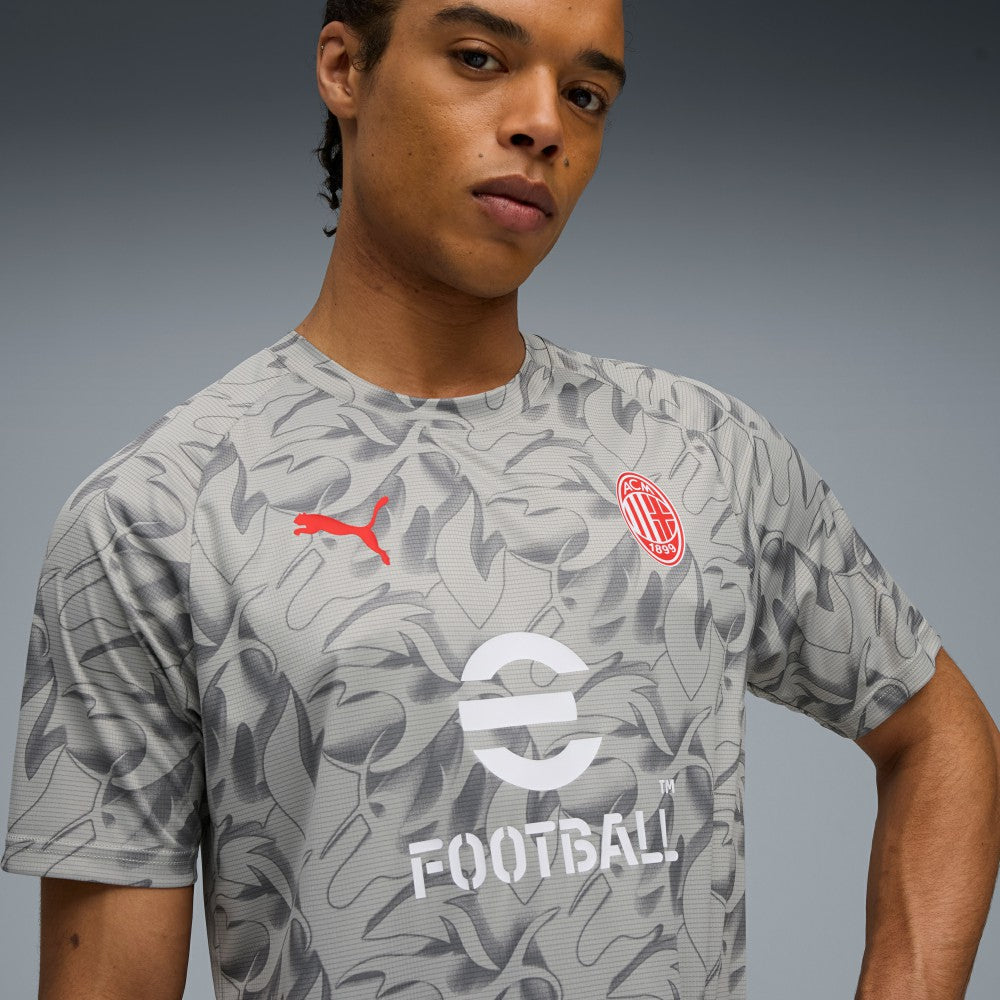 Puma AC Milan 2025/26 Pre-Match Training Jerseys - Gray