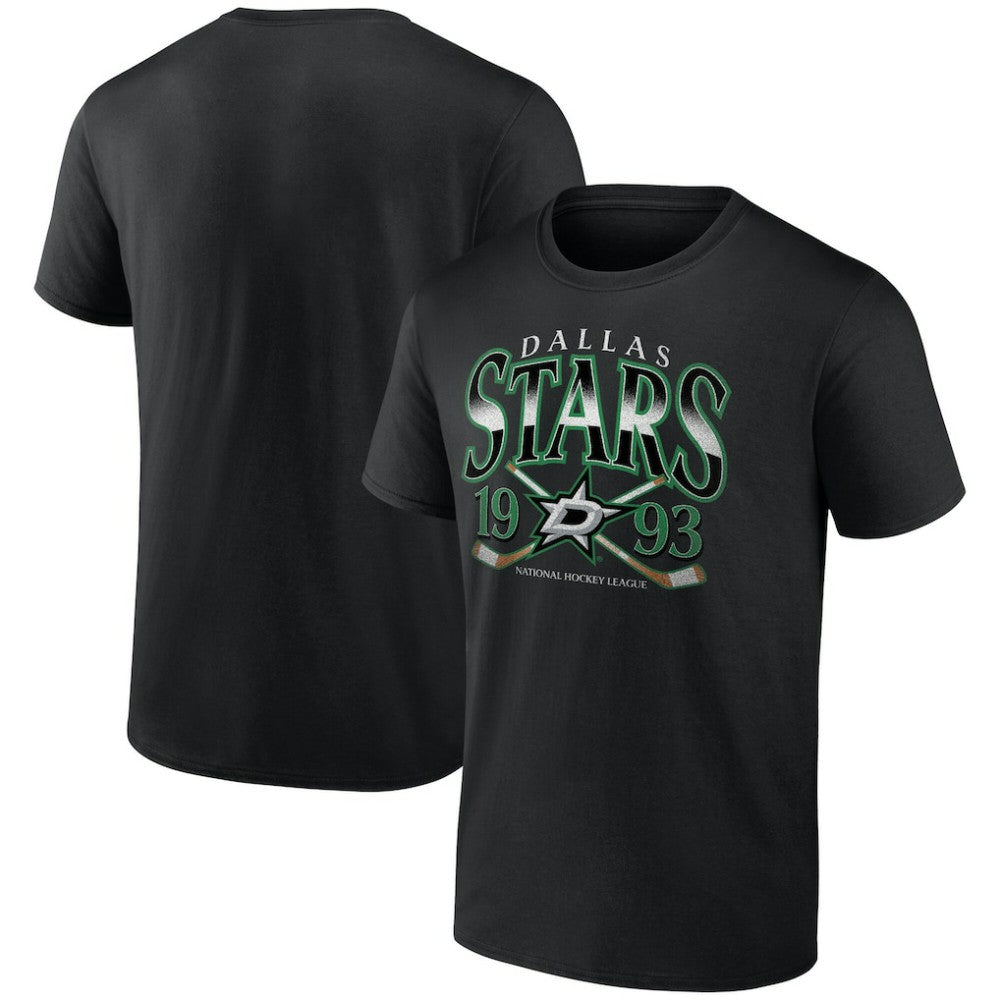 Dallas Stars - Retro Cross Sticks T-Shirt Black