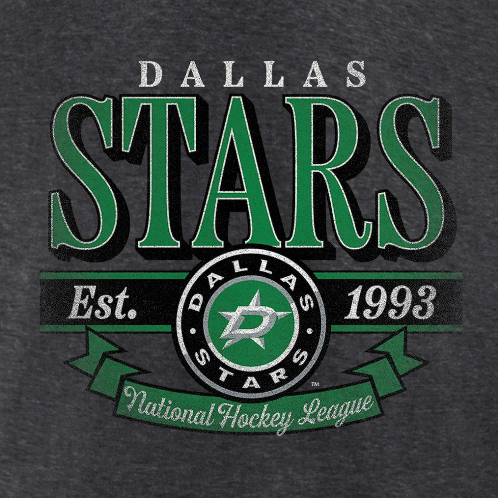 Dallas Stars - Women's Retro Banner V-Neck T-Shirt Charcoal
