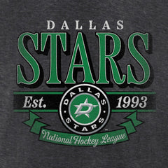 Dallas Stars - Women's Retro Banner V-Neck T-Shirt Charcoal