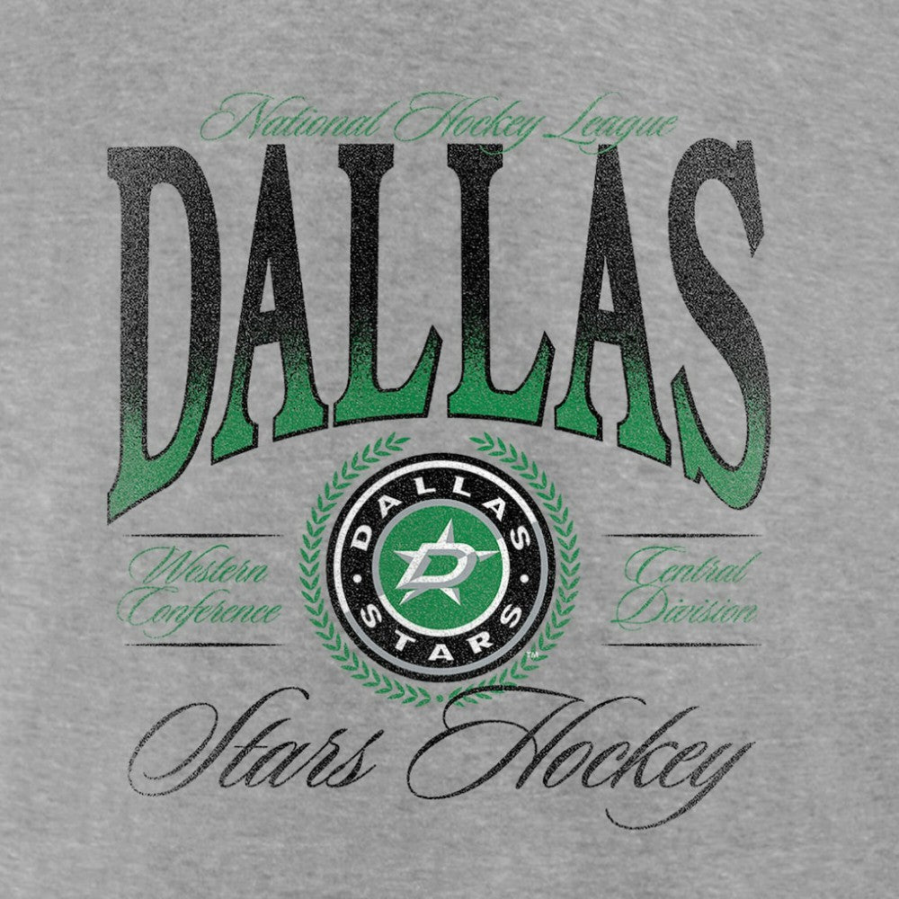 Dallas Stars - Women's Retro Script V-Neck T-Shirt Gray