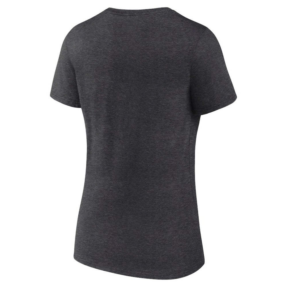 Edmonton Oilers - Women's Retro Banner V-Neck T-Shirt Charcoal