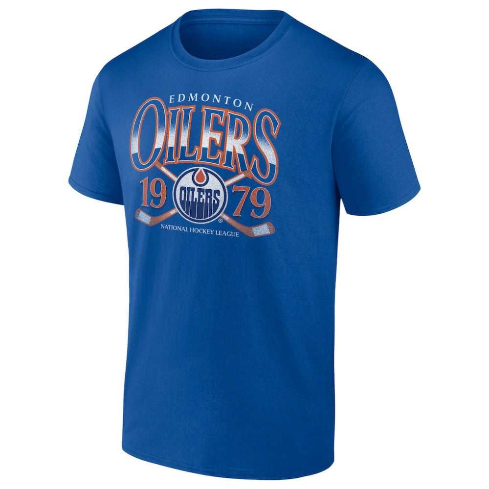 Edmonton Oilers - Retro Cross Sticks T-Shirt Royal