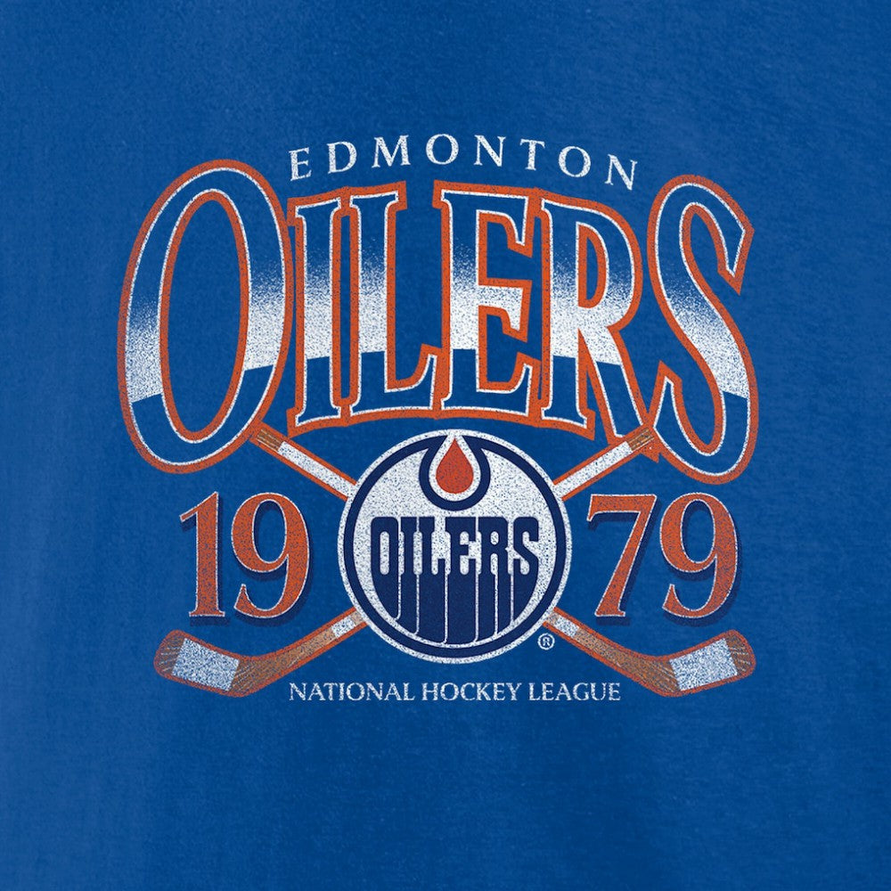 Edmonton Oilers - Retro Cross Sticks T-Shirt Royal