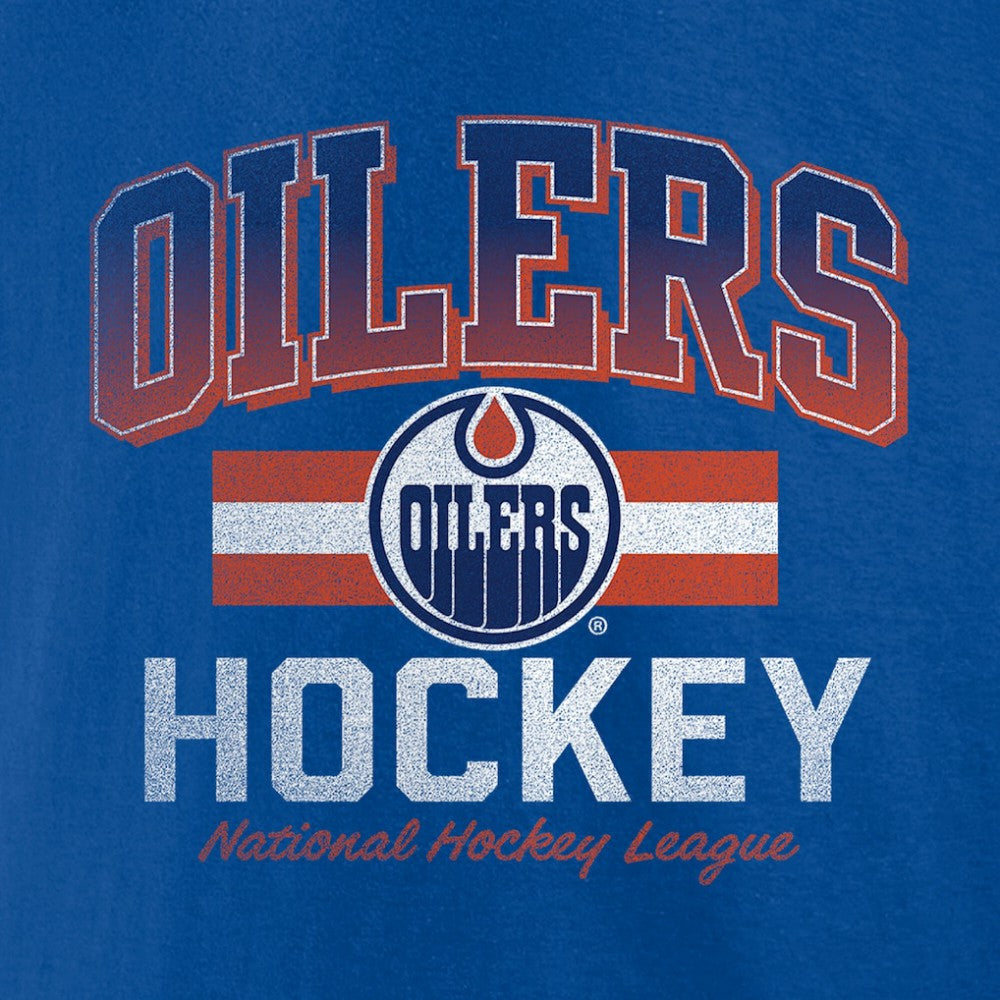 Edmonton Oilers - Retro Stripe T-Shirt Royal