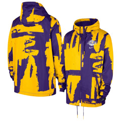 Nike - Los Angeles Lakers Unisex Courtside Club Premium Woven Full-Zip Hooded Jacket - Purple