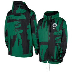 Nike - Boston Celtics Courtside Club Premium Woven Full-Zip Hooded Jacket - Black/Kelly Green