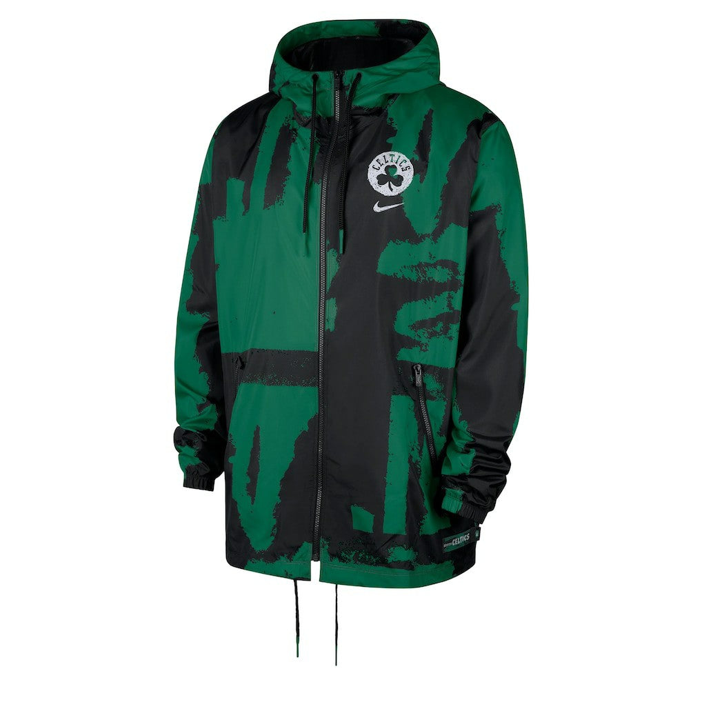 Nike - Boston Celtics Courtside Club Premium Woven Full-Zip Hooded Jacket - Black/Kelly Green