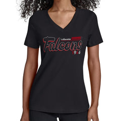 Atlanta Falcons Starter Women's Groovy Script V-Neck T-Shirt Black - NFL