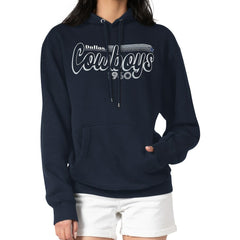 Dallas Cowboys Starter Women's Groovy Script Pullover Hoodie Navy - NFL