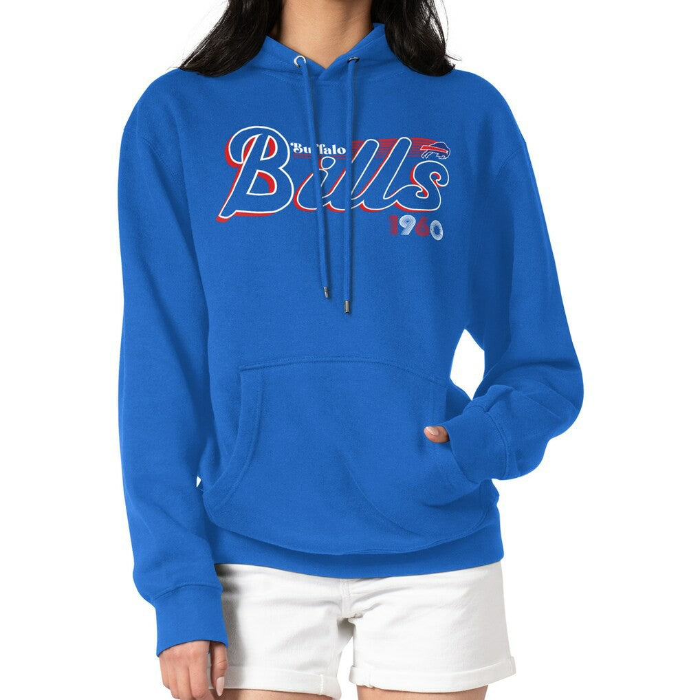 Buffalo Bills Starter Women's Groovy Script Pullover Hoodie Royal - NFL