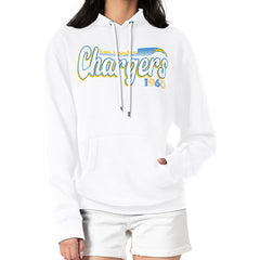 Los Angeles Chargers Starter Women's Groovy Script Pullover Hoodie White - NFL
