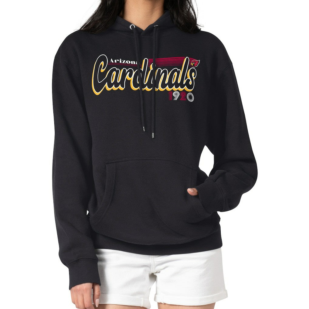 Arizona Cardinals Starter Women's Groovy Script Pullover Hoodie Black - NFL