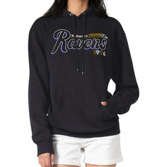 Baltimore Ravens Starter Women's Groovy Script Pullover Hoodie Black - NFL