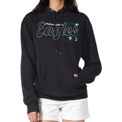 Philadelphia Eagles Starter Women's Groovy Script Pullover Hoodie Black - NFL