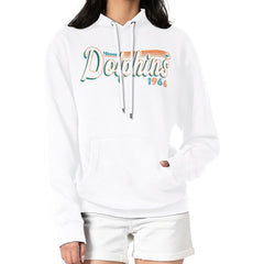 Miami Dolphins Starter Women's Throwback Groovy Script Pullover Hoodie White - NFL