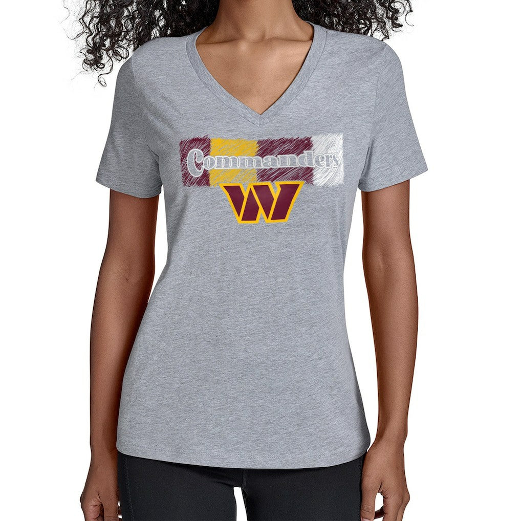 Washington Commanders Starter Women's Color Shading V-Neck T-Shirt Gray - NFL