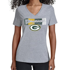 Green Bay Packers Starter Women's Color Shading V-Neck T-Shirt Gray - NFL