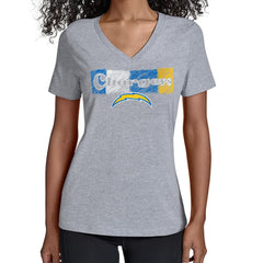 Los Angeles Chargers Starter Women's Color Shading V-Neck T-Shirt Gray - NFL