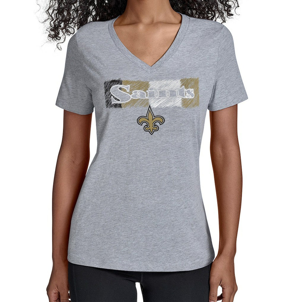 New Orleans Saints Starter Women's Color Shading V-Neck T-Shirt Gray - NFL