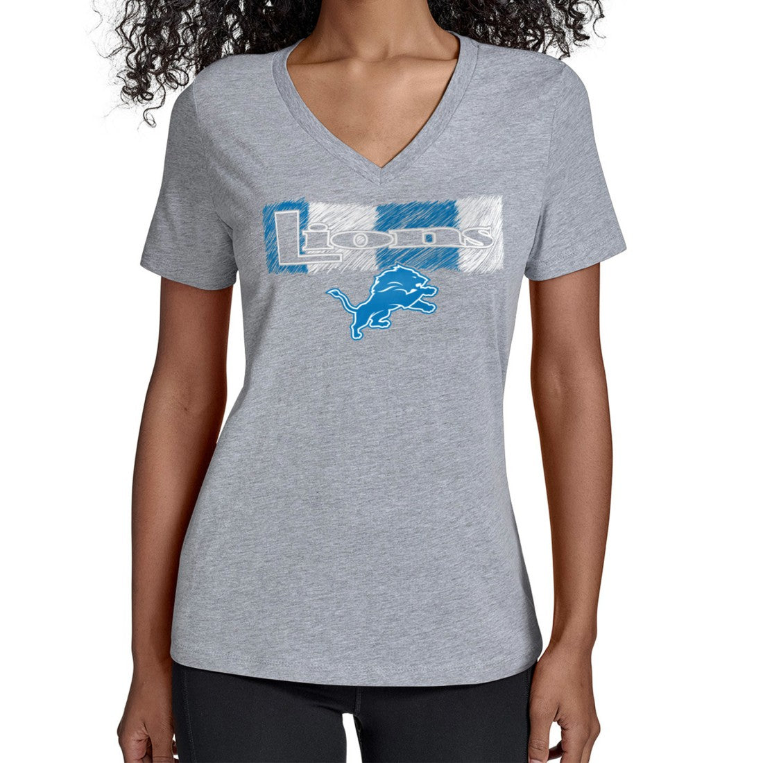 Detroit Lions Starter Women's Color Shading V-Neck T-Shirt Gray - NFL