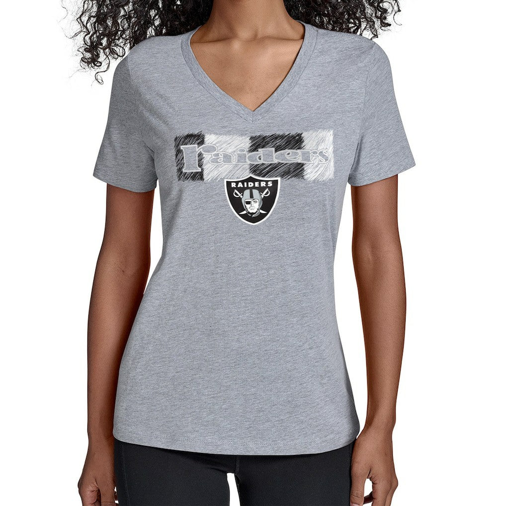 Las Vegas Raiders Starter Women's Color Shading V-Neck T-Shirt Gray - NFL
