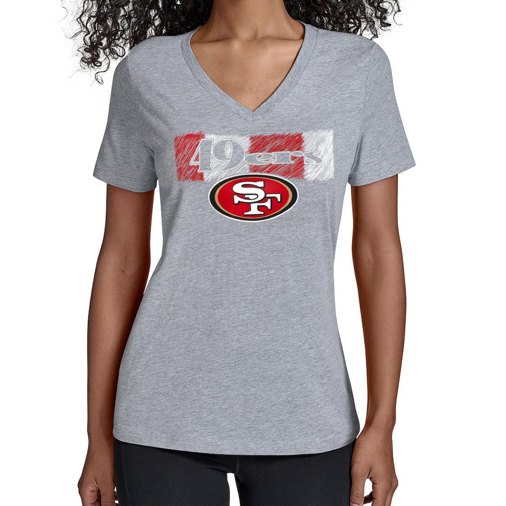 San Francisco 49ers Starter Women's Color Shading V-Neck T-Shirt Gray - NFL