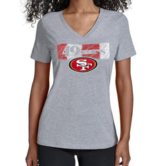 San Francisco 49ers Starter Women's Color Shading V-Neck T-Shirt Gray - NFL