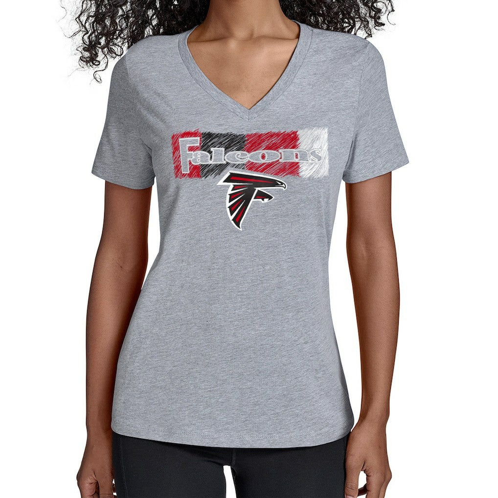 Atlanta Falcons Starter Women's Color Shading V-Neck T-Shirt Gray - NFL