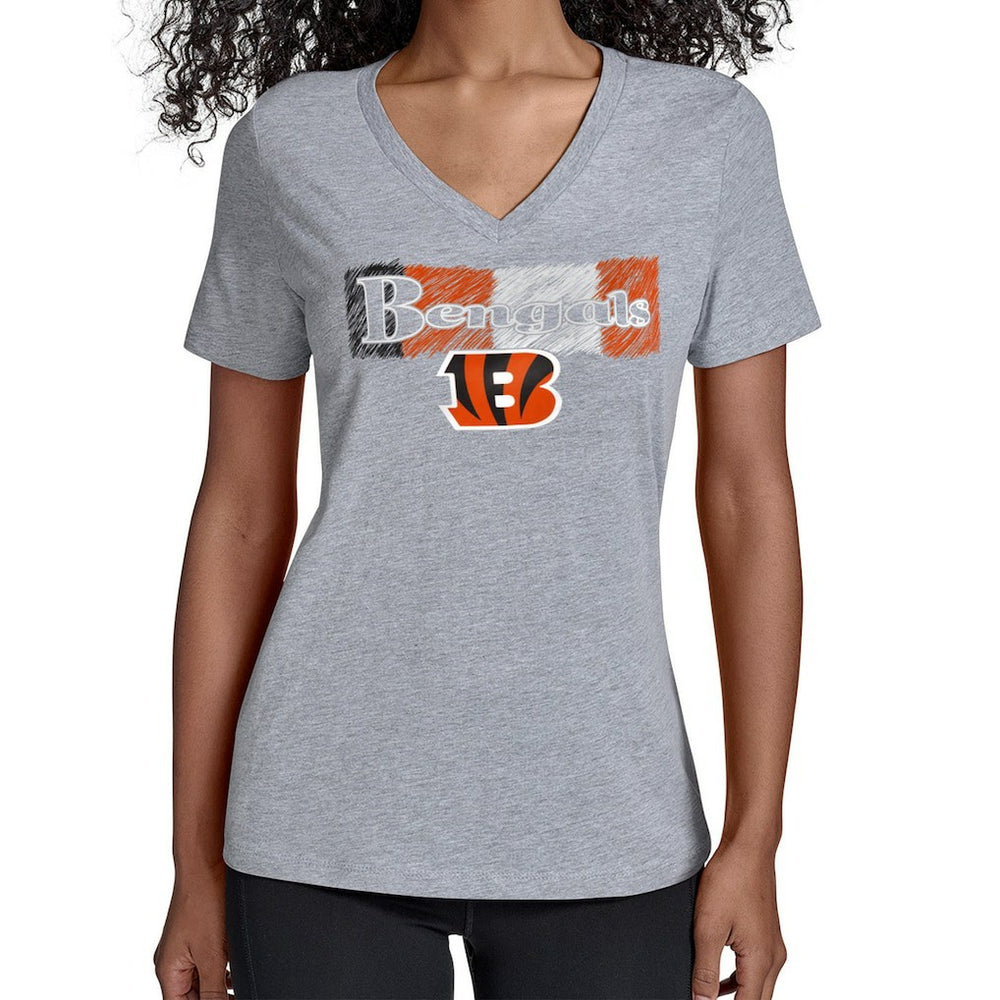 Cincinnati Bengals Starter Women's Color Shading V-Neck T-Shirt Gray - NFL