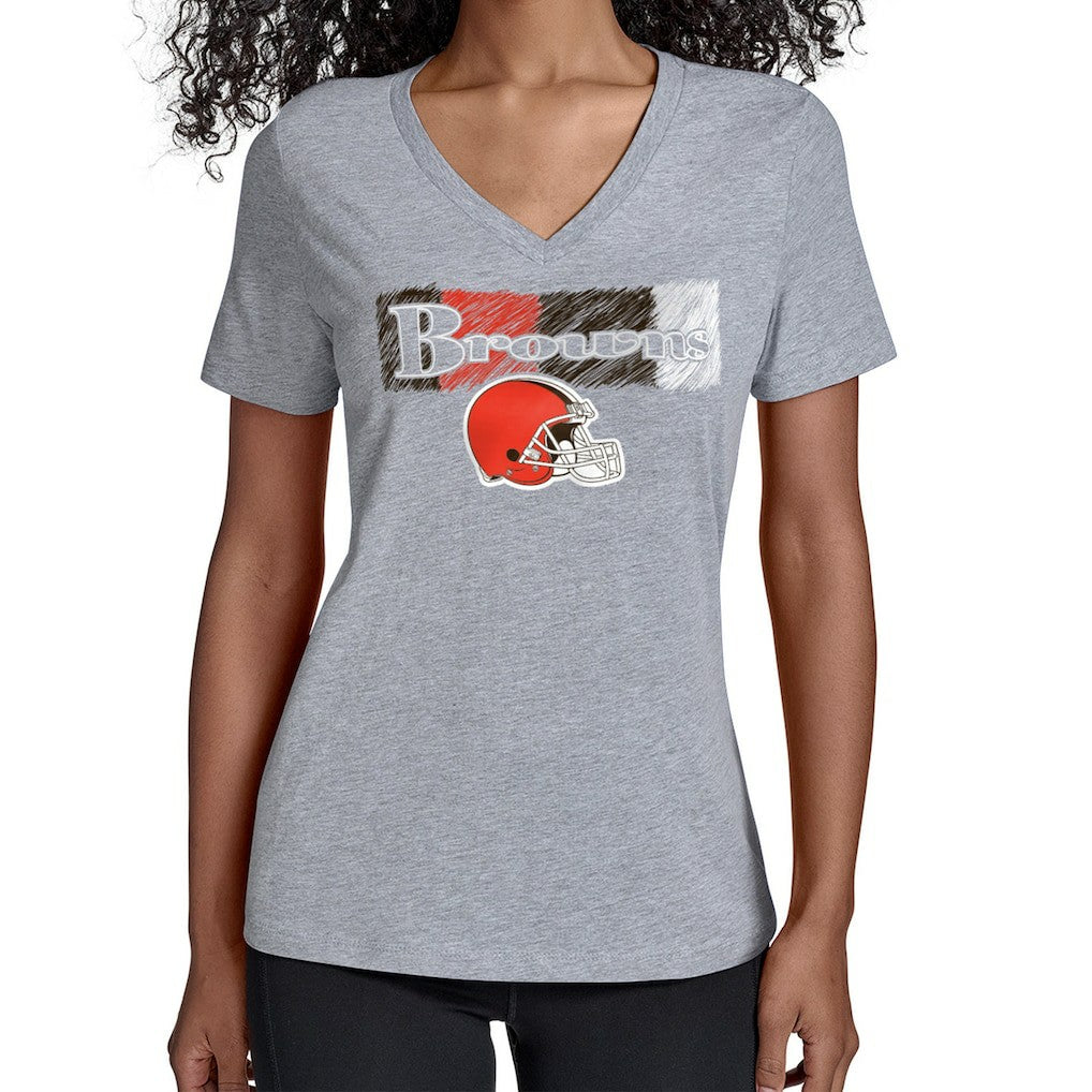 Cleveland Browns Starter Women's Color Shading V-Neck T-Shirt Gray - NFL
