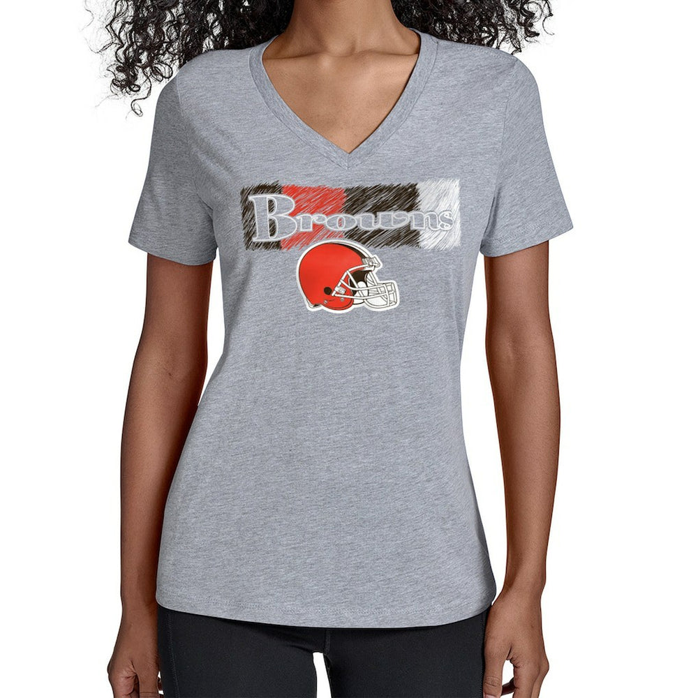 Cleveland Browns Starter Women's Color Shading V-Neck T-Shirt Gray - NFL