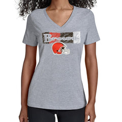 Cleveland Browns Starter Women's Color Shading V-Neck T-Shirt Gray - NFL