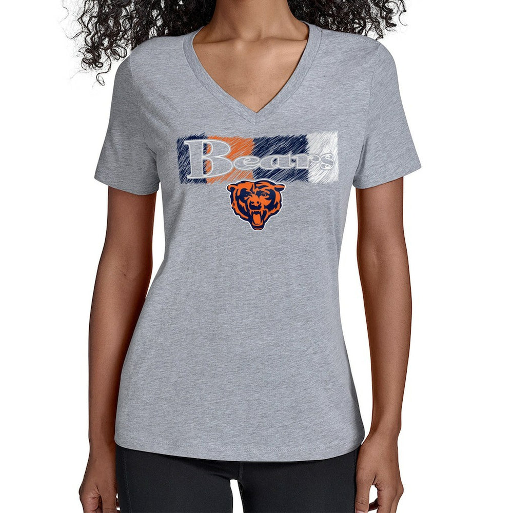Chicago Bears Starter Women's Color Shading V-Neck T-Shirt Gray - NFL
