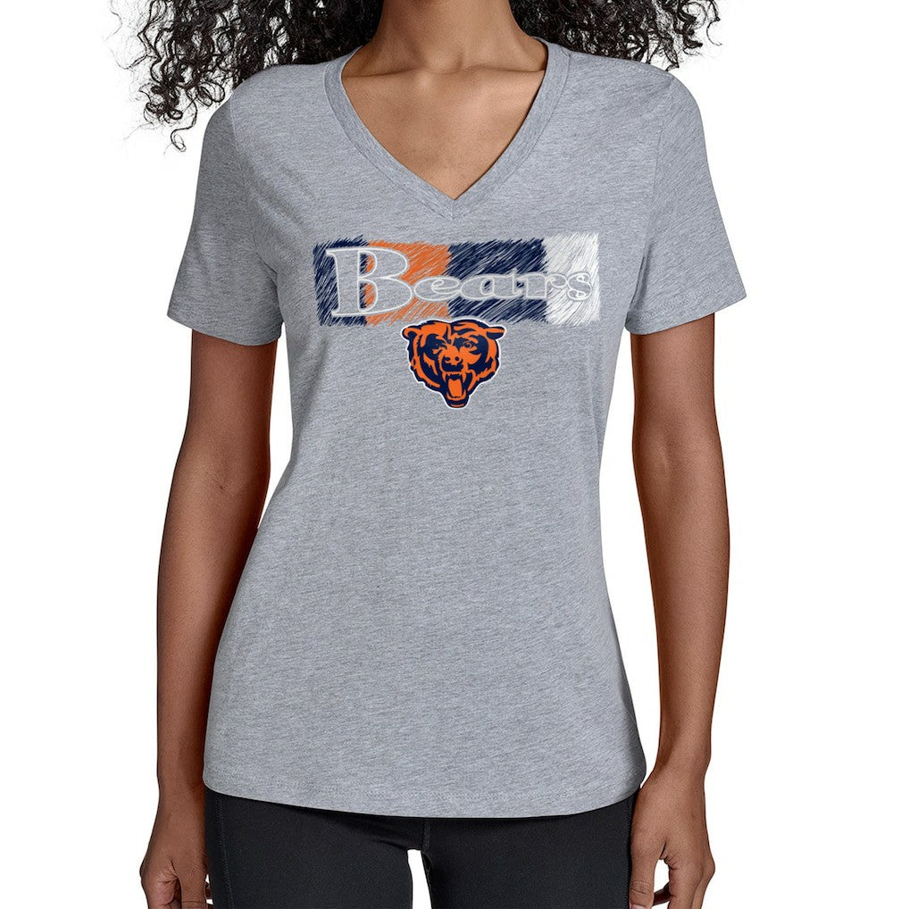 Chicago Bears Starter Women's Color Shading V-Neck T-Shirt Gray - NFL