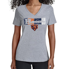 Chicago Bears Starter Women's Color Shading V-Neck T-Shirt Gray - NFL
