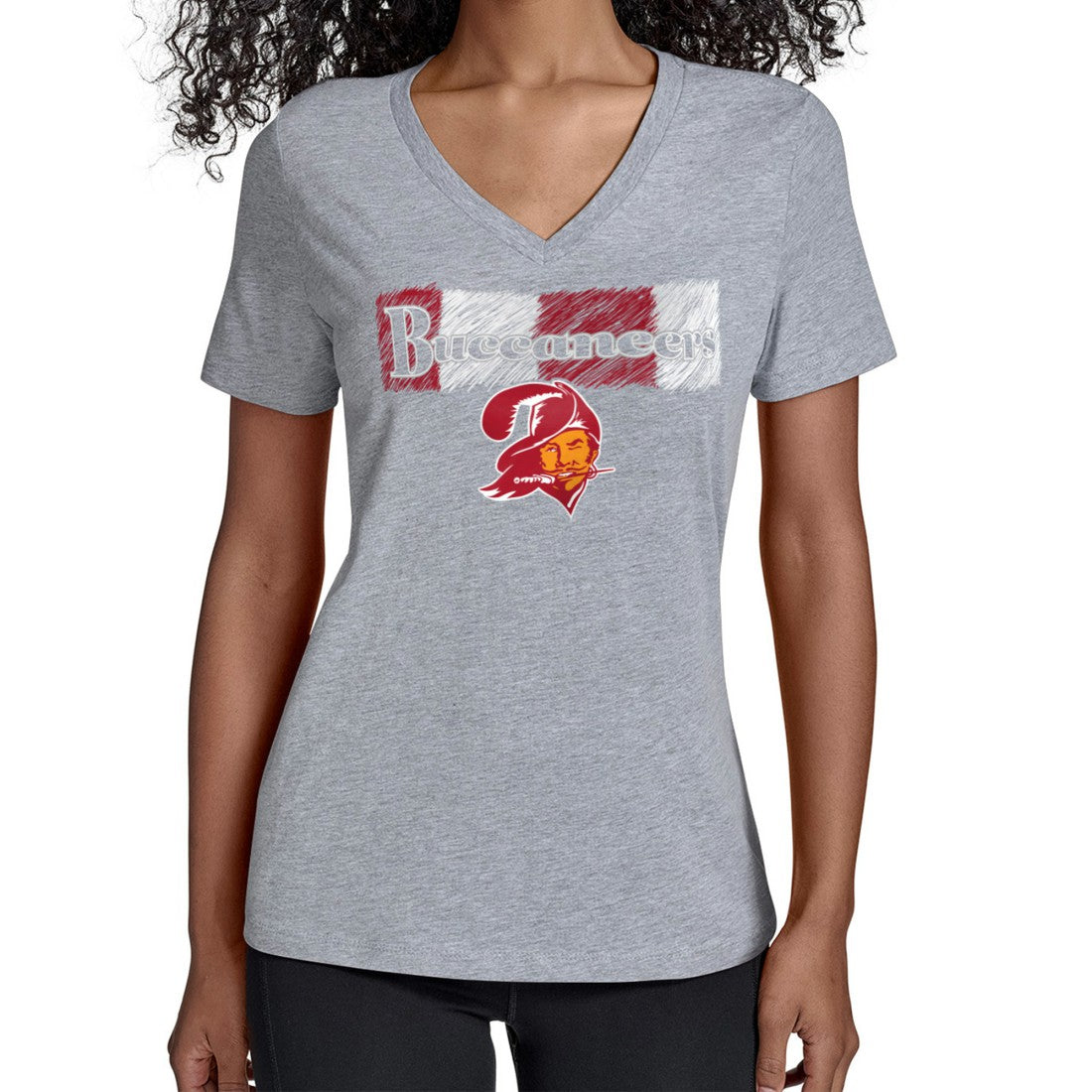 Tampa Bay Buccaneers Starter Women's Color Shading V-Neck T-Shirt Gray - NFL
