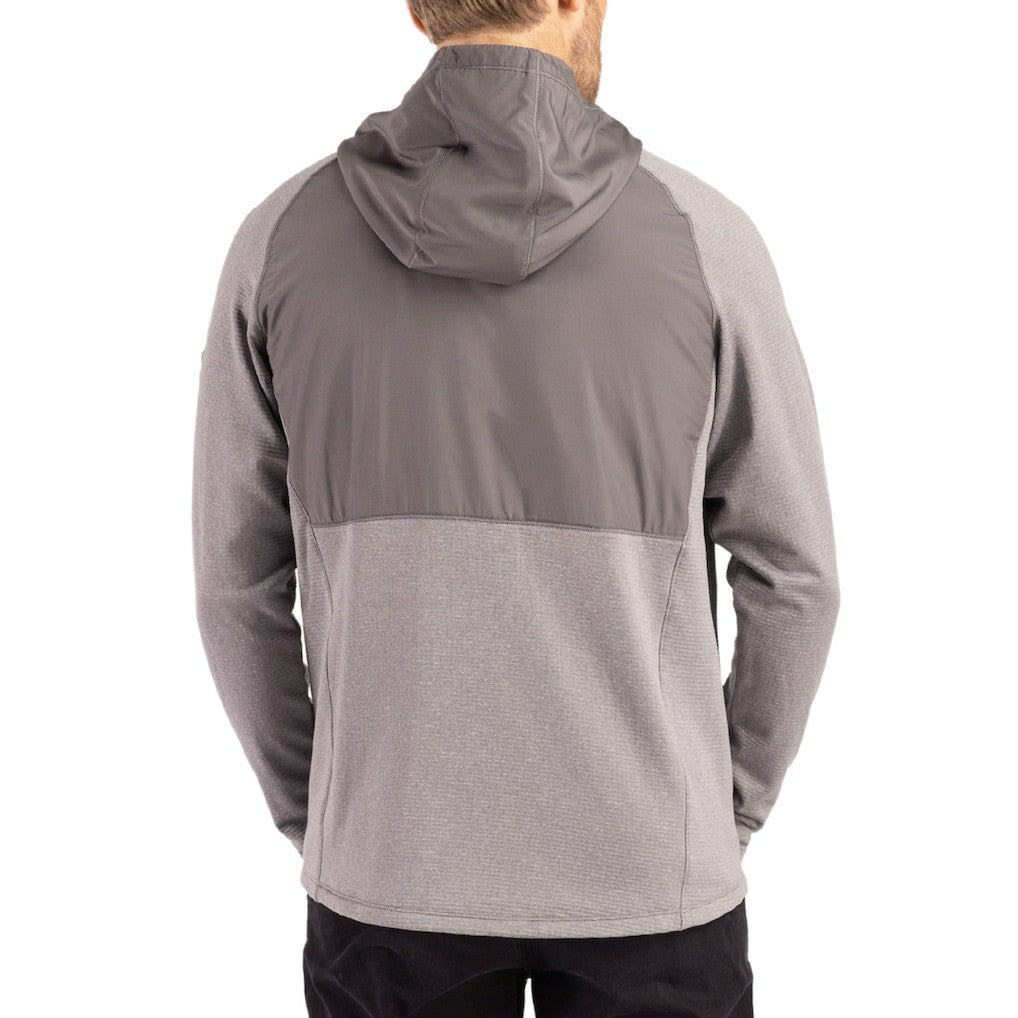 Buffalo Bills Cutter & Buck Peshastin Eco Fleece Recycled Raglan Full-Zip Tri-Blend Hybrid Jacket Heather Gray - NFL