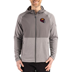 Washington Commanders Cutter & Buck Peshastin Eco Fleece Recycled Raglan Full-Zip Tri-Blend Hybrid Jacket Heather Gray - NFL