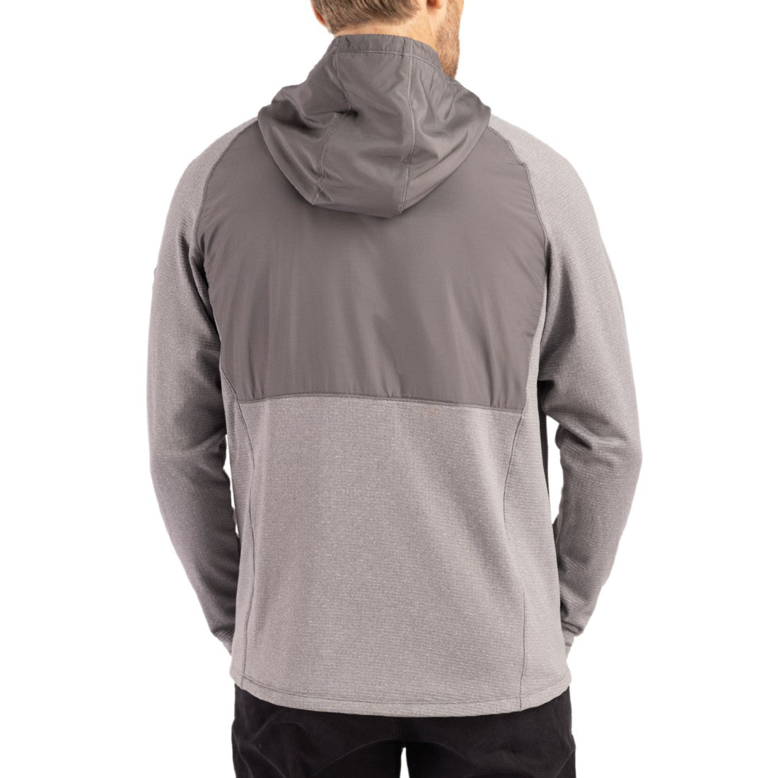 Detroit Lions Cutter & Buck Peshastin Eco Fleece Recycled Raglan Full-Zip Tri-Blend Hybrid Jacket Heather Gray - NFL